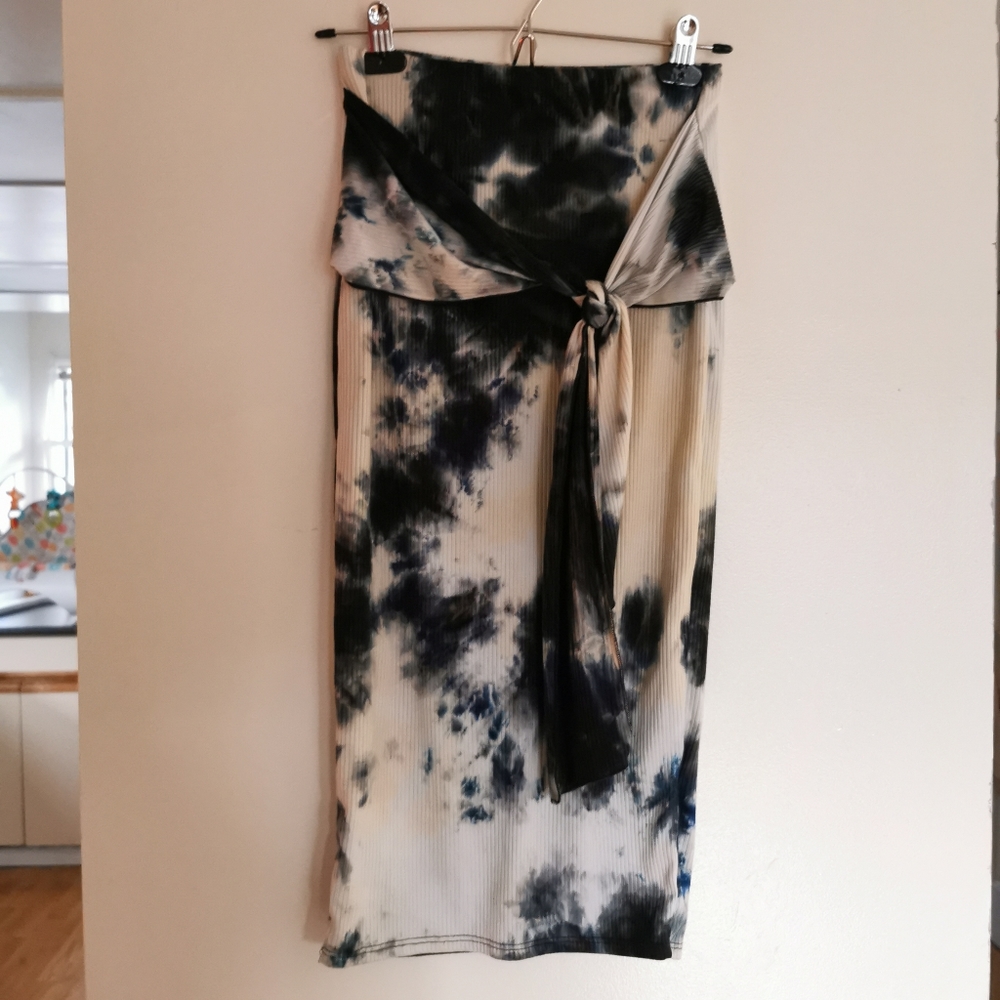 Tie dyed mid length skirt